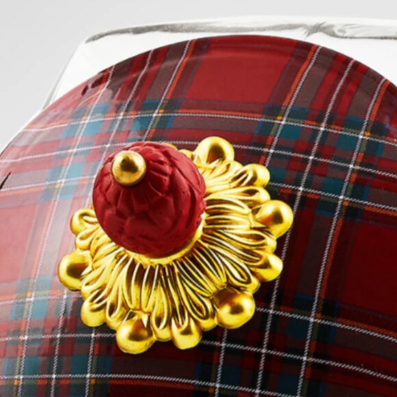 MacKenzie-Childs Large Sweets Jar - Red Tartan-NEW - Picture 2 of 3